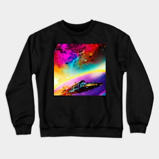 Spaceship Exploring the Vast Universe Crewneck Sweatshirt